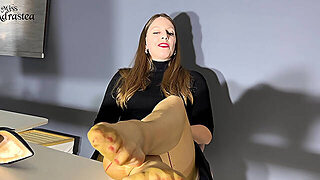 Sniff My Wrinkled Soles And Cum On My Command! - Pantyhose Domination With Foot Worship, Jerk Off In