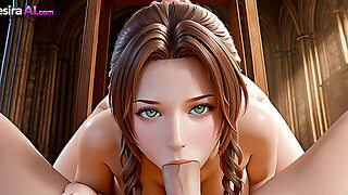 Tender Castle Moments As Aerith Takes Every Drop Ai Generated