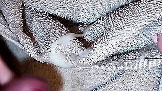 Big Natural Tits Milf Handjob In The Shower. I Cum On Her Towel.