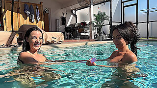 Kiki Evelin Ready To Hire Sweaty Pool Dbl Sided Dildo Fuck
