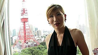 Classy Japanese Tranny With Big Tits Strokes Her Dick