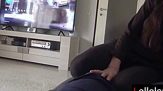 Bad Girl Interrupts My Xbox Game And Jerks My Dick