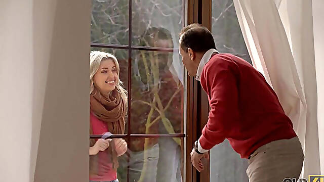 Old4K. Horny Chick Asks For Her Way And Old Man Shows The Sexual One