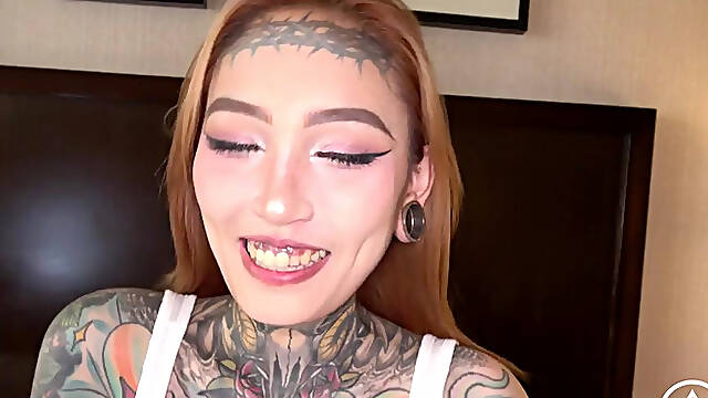 Tattooed Split Tongue Asian Baddie Jesse Is A Submissive Slut