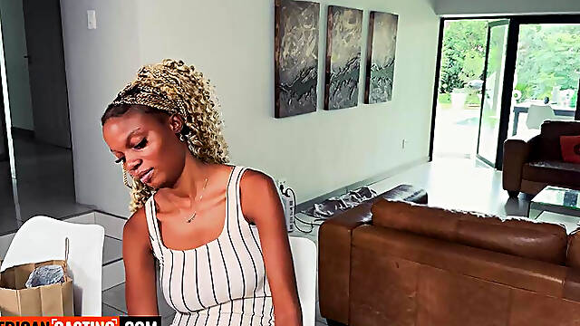 Busty 18Yo Black Model Meaty Pussy Railed In Amateur Interracial Casting