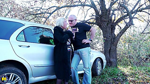 First Time This Blonde Mature Gets Fucked By So Many Dudes