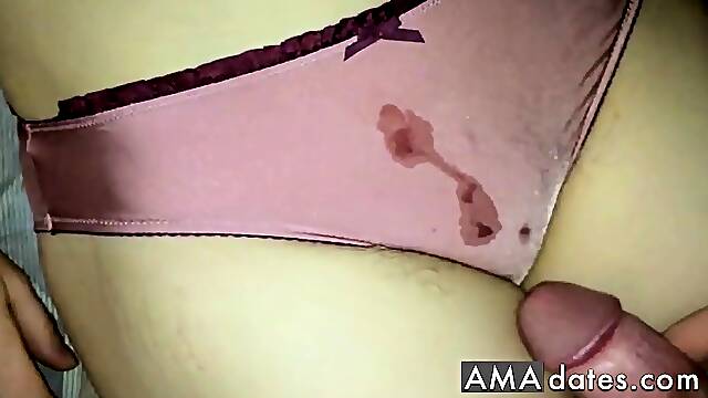 Cum On Satin Panties While Unaware