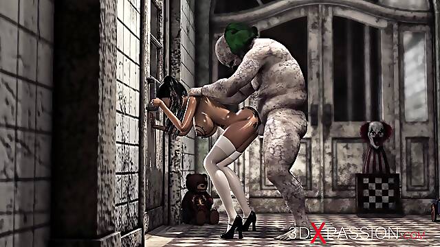 Evil Clown Fucks A Horny Schoolgirl In An Abandoned Hospital