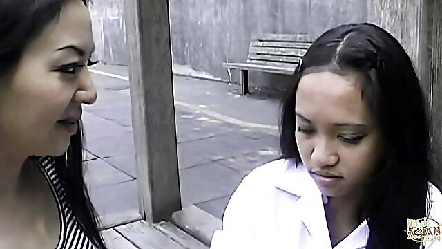 Lesbian Seduction, Korean, Strapon, Threesome