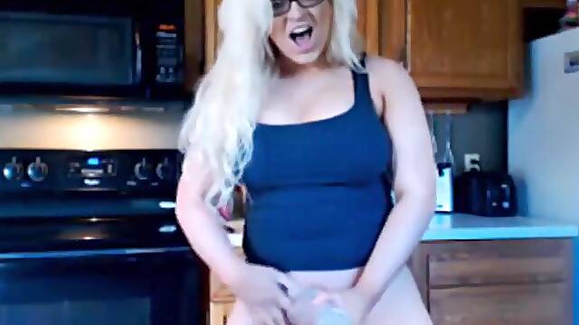 Blonde Tgirl Fucks Fleshlight And Cums