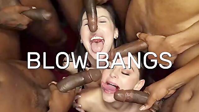 Busty Af Milf Starts With A Blowbang Gets Gangbanged