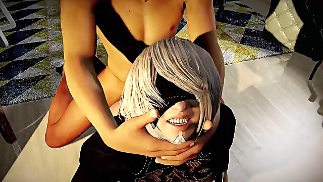 Yorha 2B Gets Her Ass Smashed On The Floor - Nier Automata