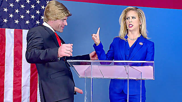 Cherie Deville As Hillary Clayton Sucks Donald Drumpfs Fat Cock