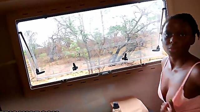 Amateur Black Chick Anal Pounded By Big White Penis In Camper Van
