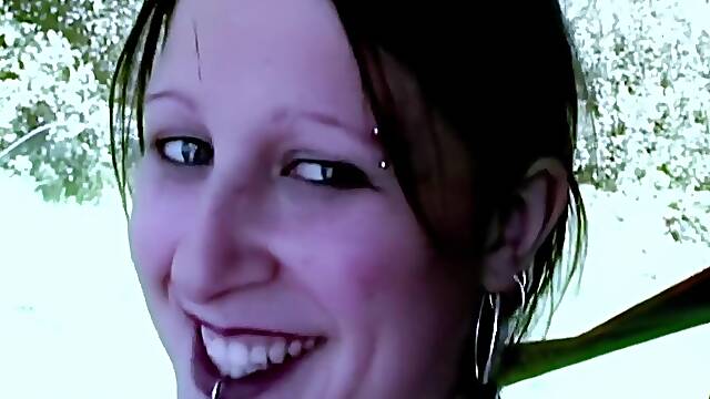 Gothic Brunette Hitchhiker Lou-Ann Pays For Ride With Hardcore Anal Sex