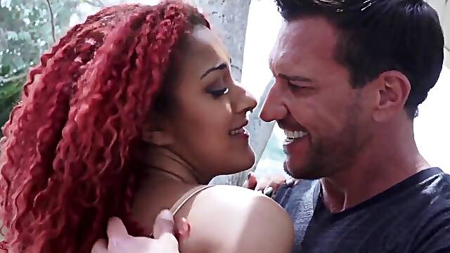 Black Redhead Slut Spreads Ass For Hard Cock