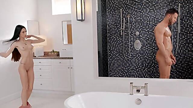 Bath, Cheating, Natural, Small Tits