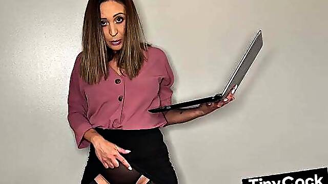 Upskirt Babe Commenting On Small Dicks