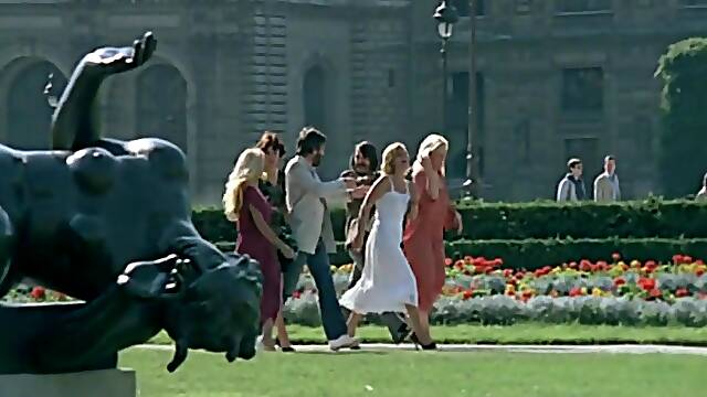 Retro Blonde And Brunette Bisexual Chicks In Vintage Style Foursome Sex Scene