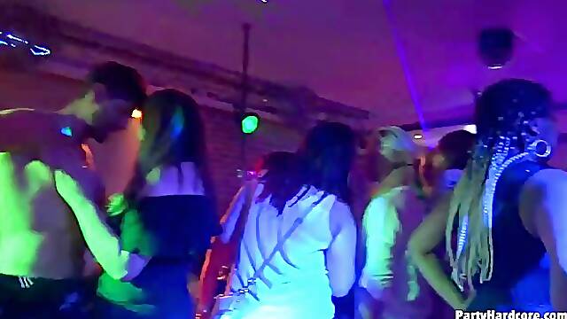 Insatiable Ladies Are Having Group Sex In The Night Club With Various Handsome Guys Who Work There