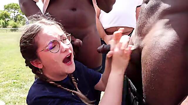 25 Men Gangbang Bukkake Feast