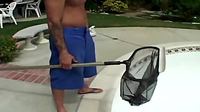 Curvy Blonde Seduces Pool Cleaner To Bang Her By The Pool
