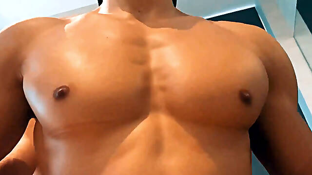Hot Asian Six Pack Model With Big Pecs And Defined Lines Gets Played And Worshipped!
