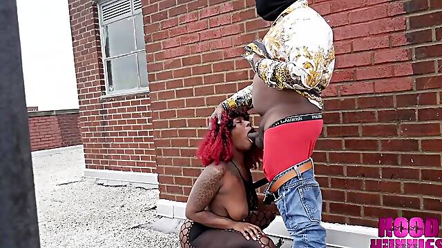 Ebony Curvy Milf Has A Nookie On The Street