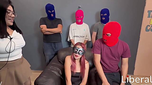 Slender Hotwife Playing Spin The Bottle With Singles And Her Cuckold Spouse, Sucking Everybody's Shl