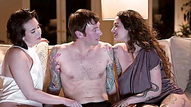 Man Have Three-Some With 2 Lesbos