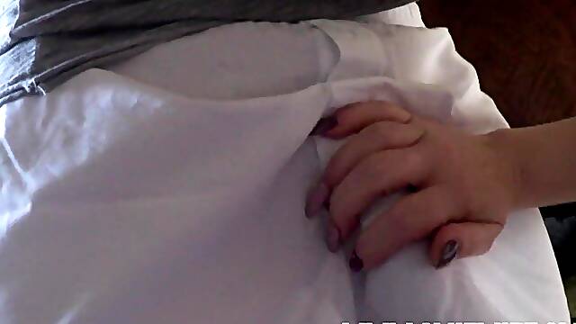 Dong Teasing: Large Tits Floozy Gives Me A Tugjob In My Boxer Shorts And Swallows Cum From A Fucking