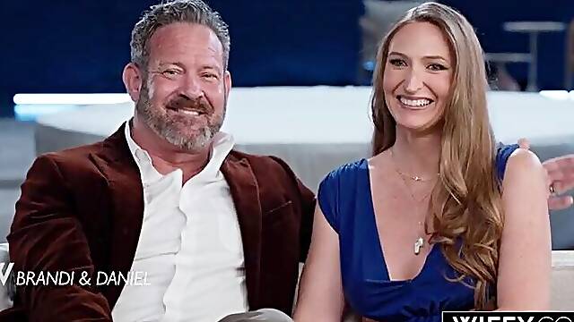 Wifey Married Mother Id Like To Fuck Brandi Johnson Gets Spit-Roasted And Creampied Whilst Hubby Wat