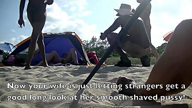 Voyeurchamp.com Exhibitionist Wife Ms Kiss In Natures Garb Beach Voyeur