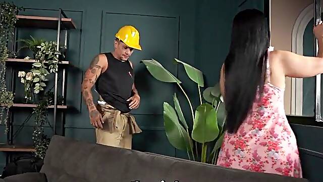 Large-Assed Stepmother Gets Drilled By Her Large-Shlong Stepson Behind Her Concupiscent Spouses Back