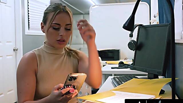 Girlsway - Femdom Boss Casey Calvert Thong-On Dominates Assistant Anna Claire Clouds In Her Office