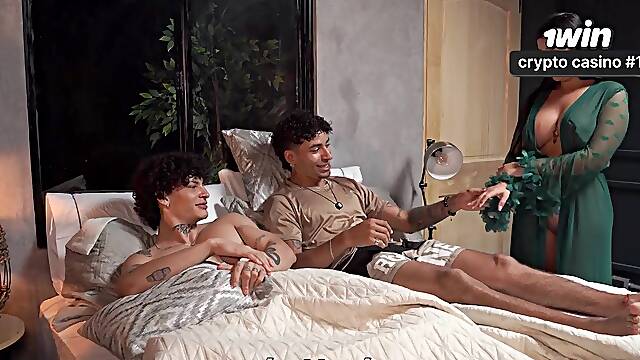 What Are They Doing? Stepson And His Ally Masturbate And Their Stepmother Comes To A Conclusion To T