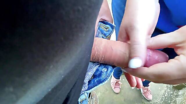 Most Risky Public Ever-Handjob With Cumshot At Public Place