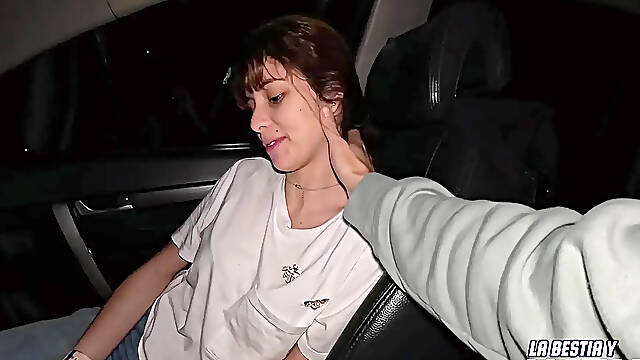 My Stepdad Screws Me Hard In The Car And Cums On My Feet