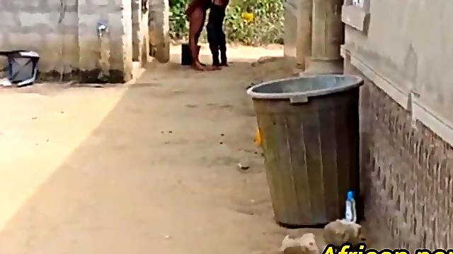 Afro Porn 1St Time Outdoors Shooting