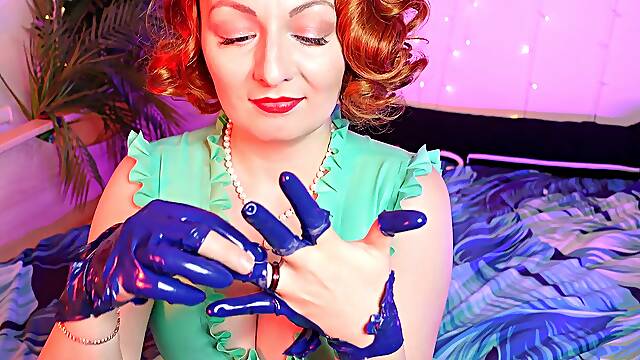 Latex Ripped Bruised Gloves - Destroyed Rubber Gloves - Fetish Video
