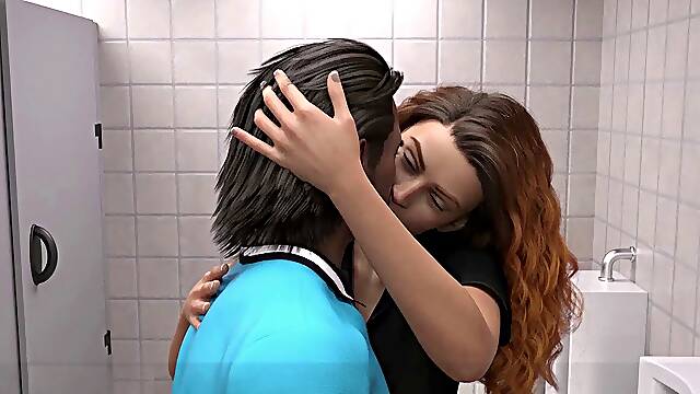 My Dorm 7 - Mark Is Munching His Ex-Girlfriend Pussy In Men Washroom