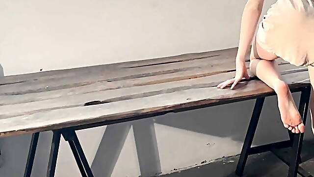 Sexy Hot Yoga In Short Dress Worship