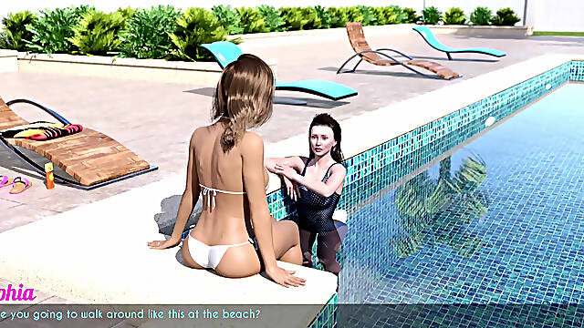 Day 3 - Free - Part 3 - Ellie And Sophia Had A Wonderful Time At The Swimming Pool