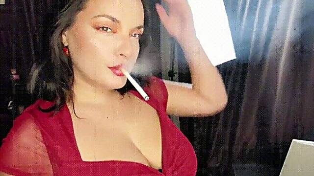 Deep Marlboro Drags With Chest Rising
