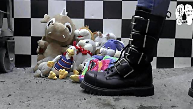 Stuffed Toys Under Combat Boots And In The Shredder