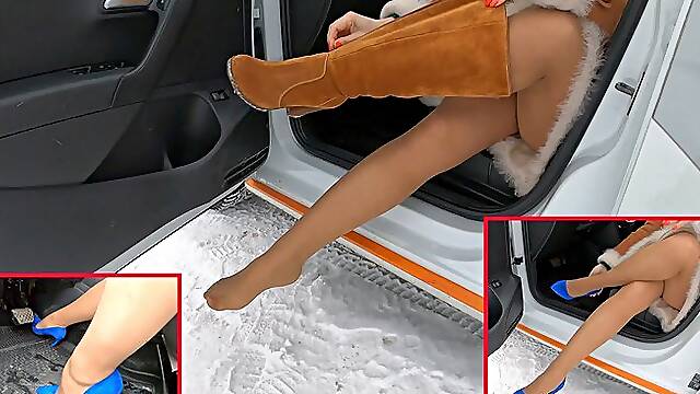 The Anonymous Miss In Wolford 40 Den Tests New Shoes_Full Video 8 Min