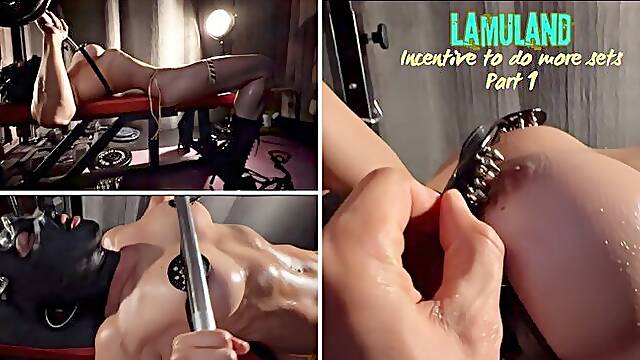 Atomic Girl Has A Hard Chest Workout On The Bench Press - Muscle Girl Bdsm Training For Belly Bellyb