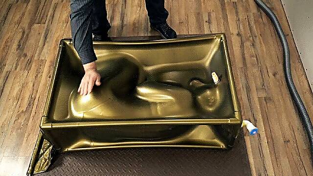 Fetal Position In A Golden Cube