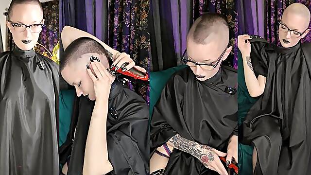Shaving My Head Wearing A Barbers Cape... And Taking It Off