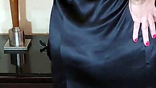 Sexy Tv Crossdresser Secretary In Sexy Black Satin